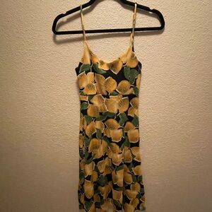 FARM Rio Lemon 🍋 Midi Dress with Spaghetti Straps